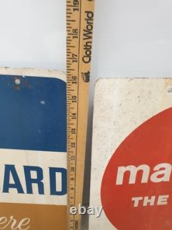 Ensemble Vtg Panneau Double Face de Carte de Crédit BankAmericard Gas Master Charge des Années 1960
