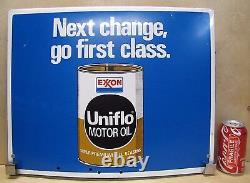 Exxon Uniflo Motor Oil Panneau Publicitaire Double Face Station D'essence Rack De Pompe
