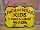 Flor De Moss Havana Cigar Antique Double Sided Tin Sign Mayer & Lavenson Co Ny
