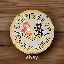 Géant panneau en porcelaine double face Chevrolet Corvette vintage 1963 uniquement sur Ebay