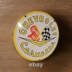 Géant panneau en porcelaine double face Chevrolet Corvette vintage 1963 uniquement sur Ebay
