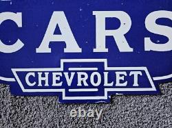 Géant panneau en porcelaine double face Chevrolet vintage des années 1950 30 x 20