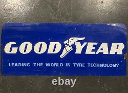 Goodyear Tyres Double Sided Genuine Vintage Tin Service Station Signe