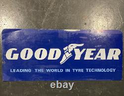 Goodyear Tyres Double Sided Genuine Vintage Tin Service Station Signe