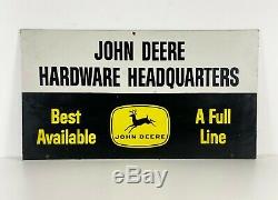Grand John Deere Matériel Headquaters 4 Pieds 21x38 Double Face Signalisation, Rare, Pops