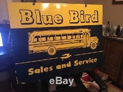 Grand Old Blue Bird Bus Dealer Vente Et Le Service Double Face Signe