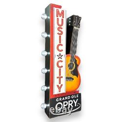Grand Ole Opry Music City Panneau LED Vintage Inspiré Recto Verso 30 Marquee