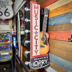 Grand Ole Opry Music City Panneau LED Vintage Inspiré Recto Verso 30 Marquee