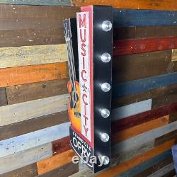 Grand Ole Opry Music City Panneau LED Vintage Inspiré Recto Verso 30 Marquee