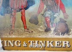 Grand Signe Antique Anglais À Double Face De Pub King Et Tinker Enfield, Middlesex