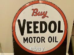 Grand Vintage Acheter Veedol Motor Oil Double-sided Porcelaine Tydol
