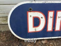 Grand Vtg 24x72 Ovale Double Face Diner Resturant Retro Old Sign 324-20e