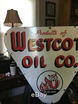 Grand Westcott Oil Gas Double Face Porcelaine Signe
