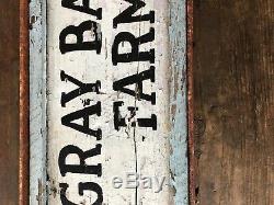 Grange Primitive En Bois Gris Antique Ferme Sign 26 X Commerce Aafa 11 Double Face