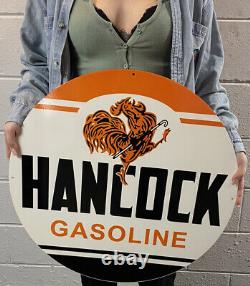 Hancock Essence Double Face Die Cut Metal Sign Rooster Gas Station Essence Essence