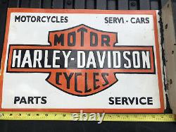 Harley Davidson Concessionnaire Double Face Plaque De Porcelaine