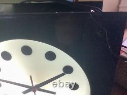 Horloge Atomique MID Century Maremont Muffler Signe Lumière Double Face