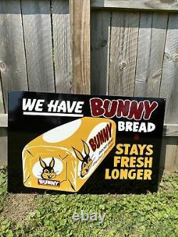 Huge Bunny Bread Double Sided Metal Sign Grocery Store Ventes Et Service Gaz Oil