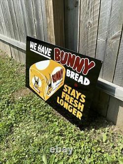 Huge Bunny Bread Double Sided Metal Sign Grocery Store Ventes Et Service Gaz Oil