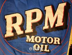 Huile Standard RPM Huile Moteur Panneau Publicitaire Rare Pièce Double Côté 46wx68h