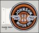 Johnson Motor Oil Time Tells 15 Enseigne Publicitaire M&eacute;tallique Double Face Pour Essence, Robuste, Fabriqu&eacute;e Aux &Eacute;tats-unis