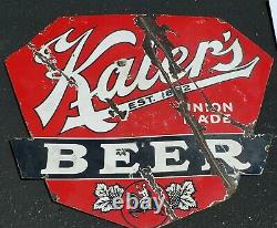 Kaiers Beer Ds Double Sided Porcelaine Publicité Inscription Mahanoy City Pa Cheval