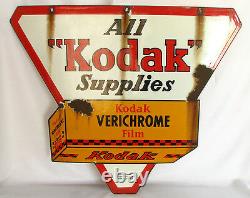 Kodak Verichrome Vintage Film Publicité Plaque De Porcelaine En Métal, Double Face