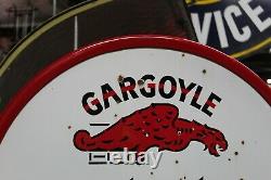 Le Signe Gargoyle Mobil Oil Socony-vacuum De 1920 À Double Face Porcelaine Lollipop