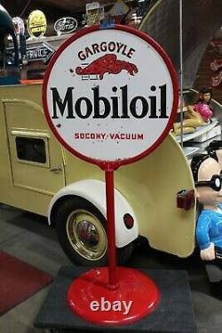 Le Signe Gargoyle Mobil Oil Socony-vacuum De 1920 À Double Face Porcelaine Lollipop
