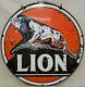 Lion Gas Oil Vintage Collectionable Porcelaine Double Sided Sign
