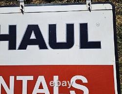 Location de remorques U-Haul - Plaque en étain double face avec support en métal, Stout-Lite, Beau.