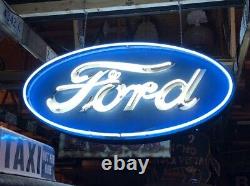 Lqqk! 4' Ford Dealer Double Sided Neon Car Truck Dealership Collection Patina