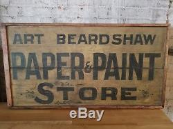 Magasin De Peinture Et De Papier Double Face Antique American Trade Sign