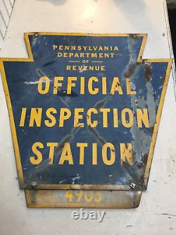 Ministère De La Pennsylvanie O Revenus Station Officielle D'inspection Signe Double Face