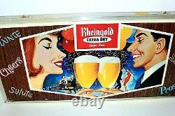 Miss Rheingold Beer Vintage Des Années 1950, Panneau Lumineux Pour Barre Suspendue