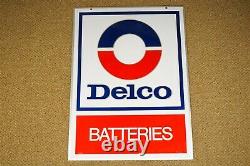 Nos Ac Delco Batteries Double Deded Hang Sign Stout Company