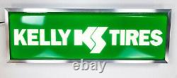 Nouveau Panneau De Concessionnaire Éclairé Kelly Tires 12 X 36 Silver Frame Double Dealt