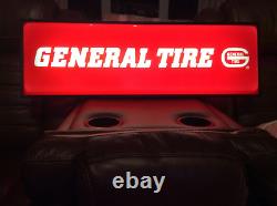 Nouveau dans sa boîte Original Vtg Dealer General Tires Panneau lumineux recto-verso 37x12