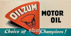Oilzum Motor Oil Choice Of Champions Double Face Lourde Duty USA Made Metal Sign