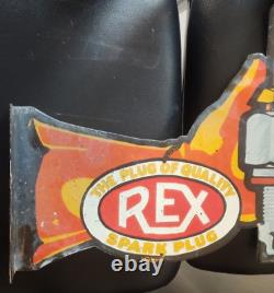 Okd 1940's Rare Vintage Spark Plug Double Sided Garage Porcelain Flange Die Cut