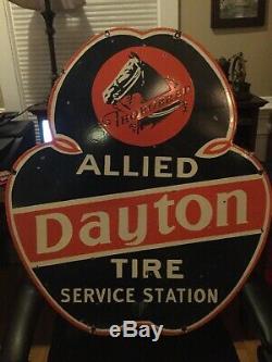 Old Dayton Tire Double Face Porcelain Signe