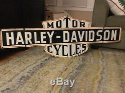 Old Grande Harley Moto Double Face Porcelaine 50 Signe