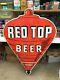 Old Red Top Beer Grand, Lourd Double Face Acces De Porcelaine (48x 32), Nice Sig