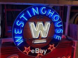 Original Double Face Westinghouse Neon Porcelaine Appliances Signe Old Vintage