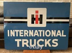 Original Double Sided Porcelain International Harvester Trucks Sign Walker Gas