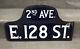 Original New York City Street Sign 1920s. Double Sided, Porcelaine, Hump Back