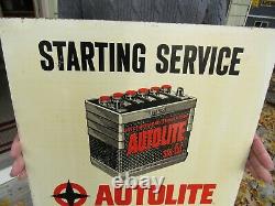 Original Vintage 1950's Autolite Battery Signal Double Sided Dealer Signal De Déplacement