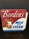 Original Vintage Borden’s Milk And Cream Flange Double Sided Sign Rare