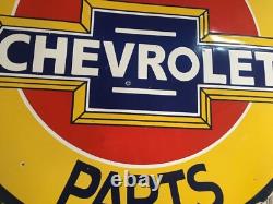 PANNEAU ÉMAILLÉ PORCELAINE CHEVROLET 30x30 POUCES DOUBLE FACE