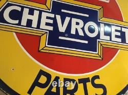 PANNEAU ÉMAILLÉ PORCELAINE CHEVROLET 30x30 POUCES DOUBLE FACE